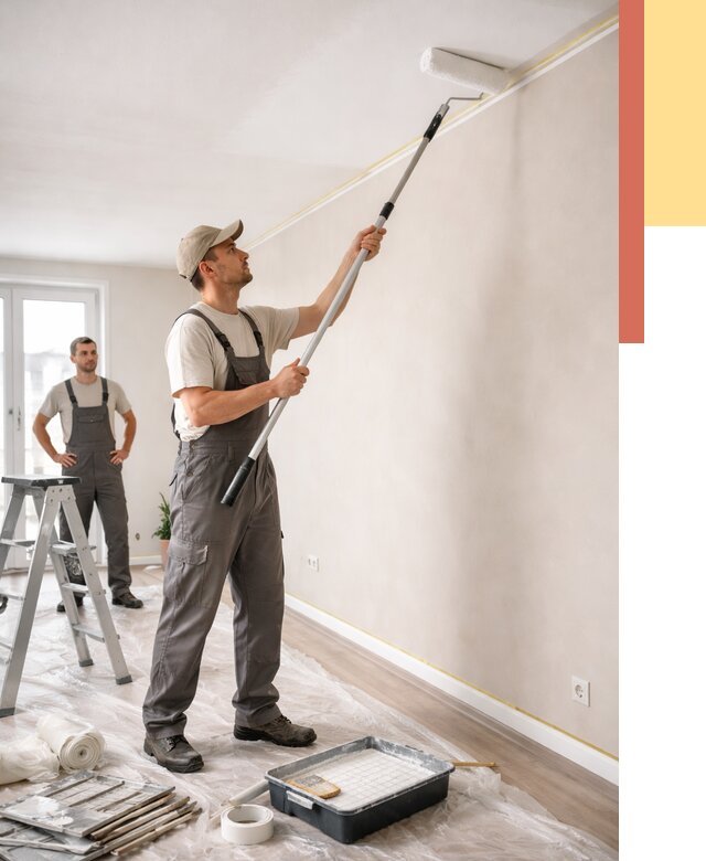 Покраска потолка из гипсокартона в Новоуральске от 4594 руб./м2 — услуги под ключ | ОТДЕЛОЧНИК-Нву