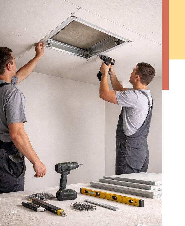 Установка люка в потолок ГКЛ в Новоуральске от 2552 руб. под ключ | ОТДЕЛОЧНИК-Нву