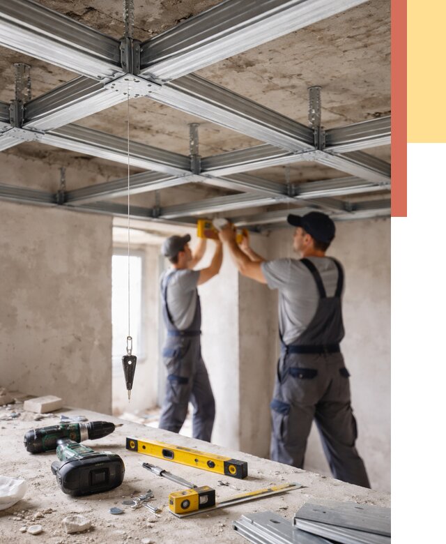 Монтаж каркаса потолка из профиля в Новоуральске от 4594 руб. — услуги ОТДЕЛОЧНИК-Нву