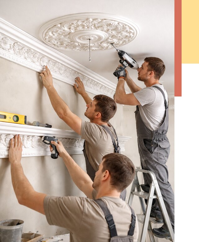 Монтаж лепнины на потолок в Новоуральске от 3267 руб. быстро и недорого | ОТДЕЛОЧНИК-Нву