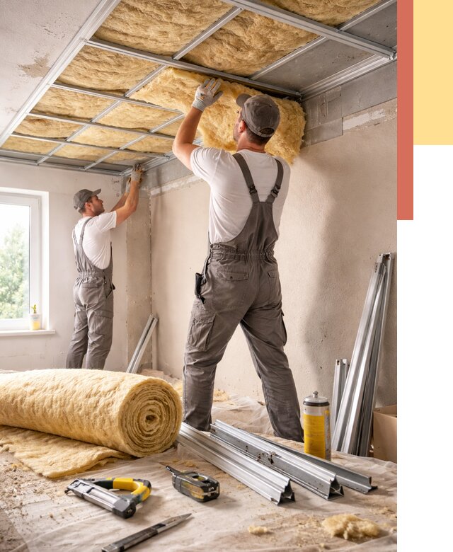 Утепление потолка в Новоуральске от 7350 руб/м2 — недорого, быстро, под ключ | ОТДЕЛОЧНИК-Нву